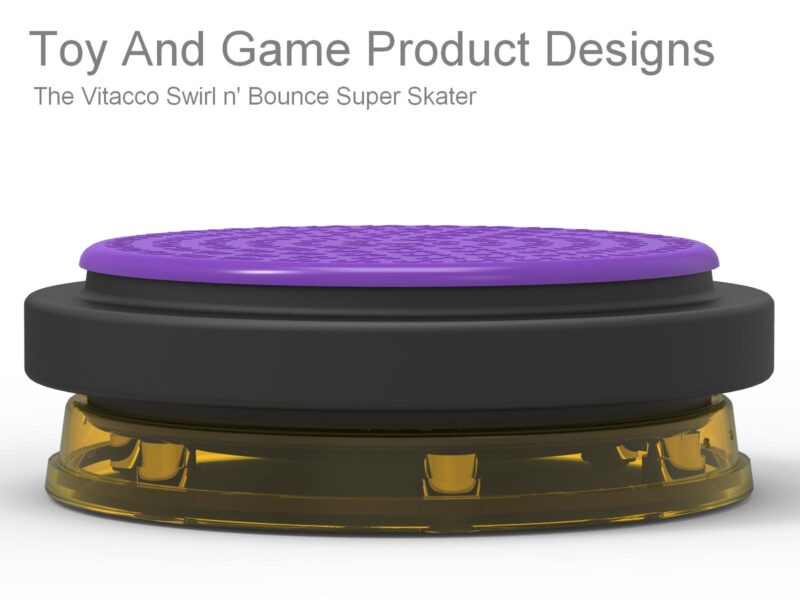 Toy and game product design and engineering by Evocativo. The swirl and bounce super skater riding platform.